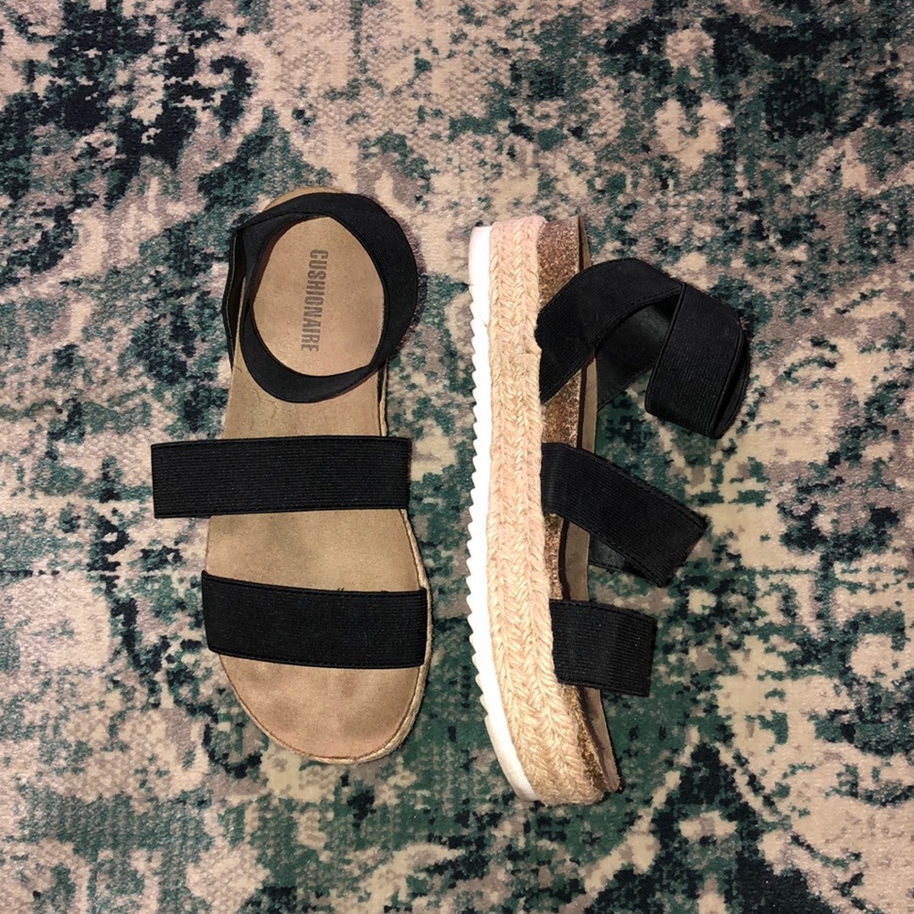 Cushionaire strap platforms (Steve Madden dupes)